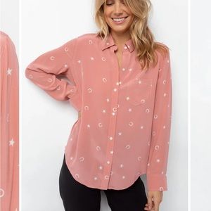 Rails button down pink shirt - Kate mauve lucky horseshoe